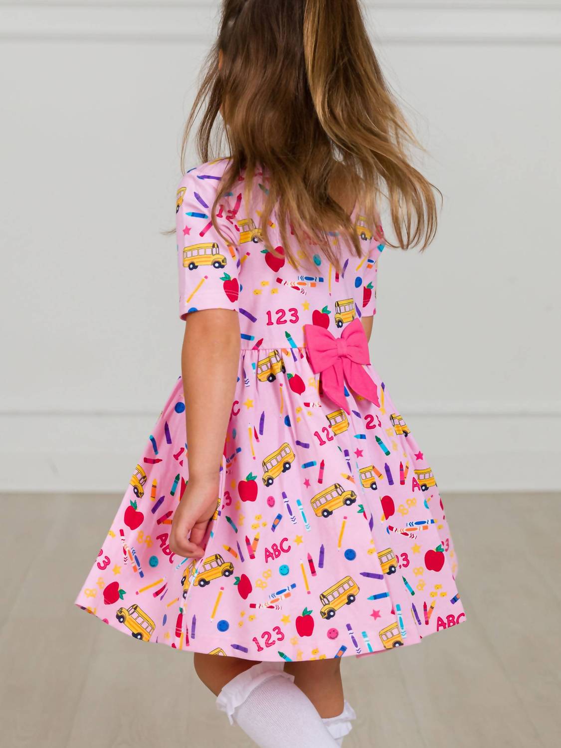 Rufflebutts - School House Short Sleeve Knit Twirl Dress