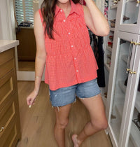 Wishlist - Summer Daydream Gingham Tiered Tank Top