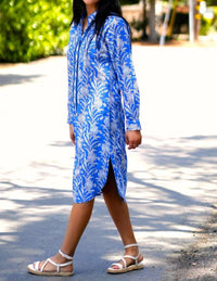 Dolma Johanna Shirt Dress in blue - women's dress - detail view
