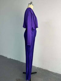 Vividlux - Long Sleeves Pleated Two Piece Set