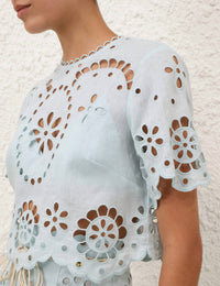 Zimmermann - Awaken Embroidered Bodice Top