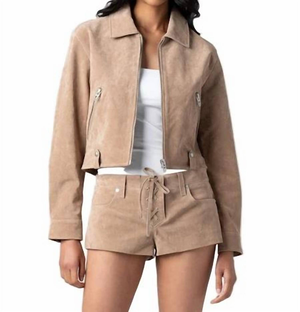 Blanknyc - Latte Frappe Faux Suede Jacket
