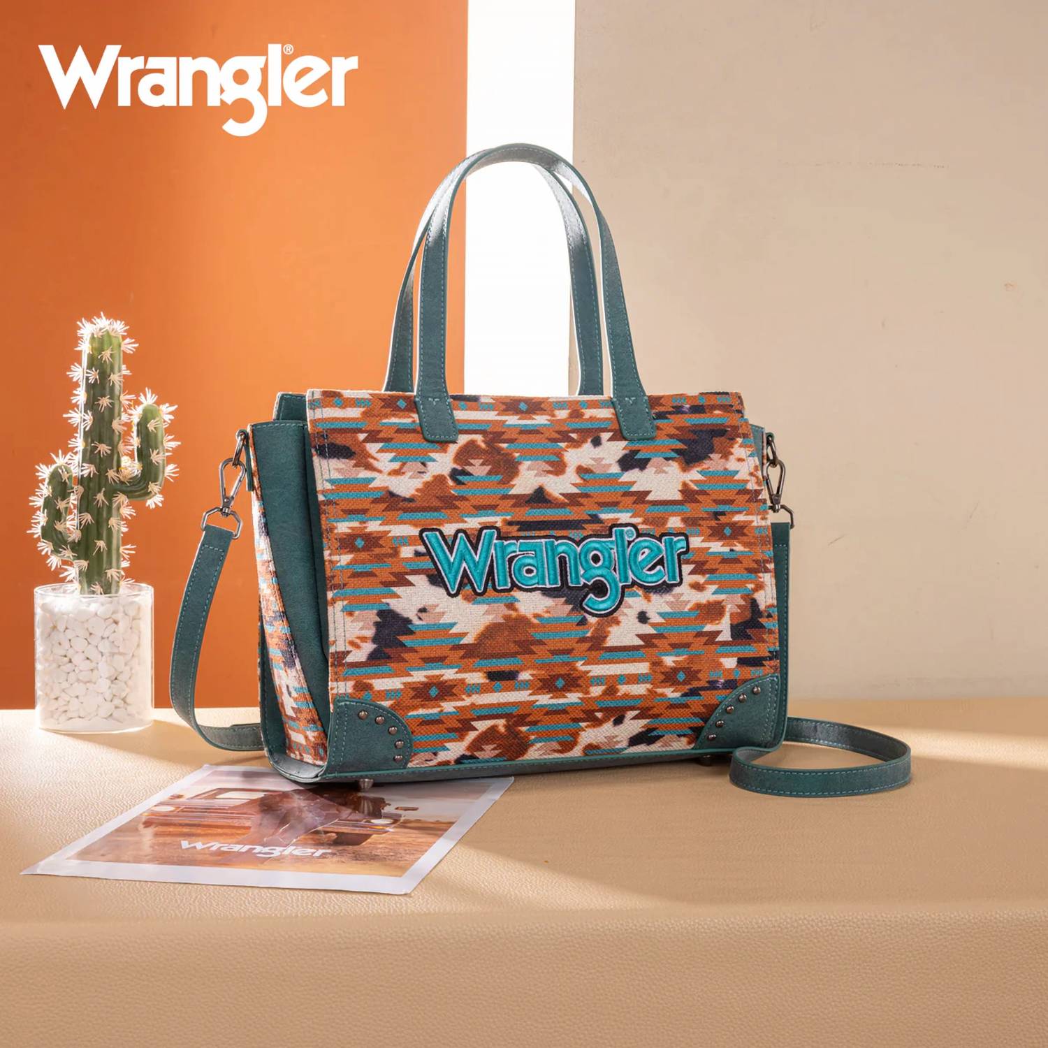 Wrangler Aztec Print Tote in turquoise - women's bag