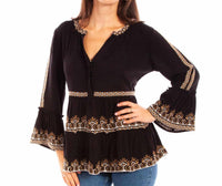 Scully - Embroidered Bell Sleeve Blouse