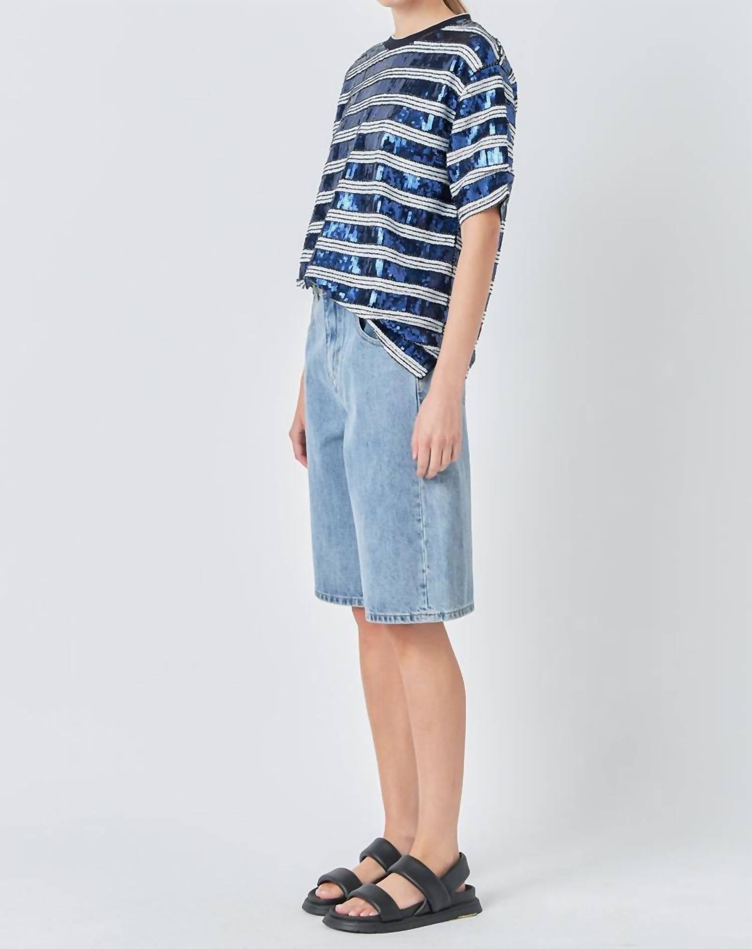 Grey Lab - Sequin Stripe Top