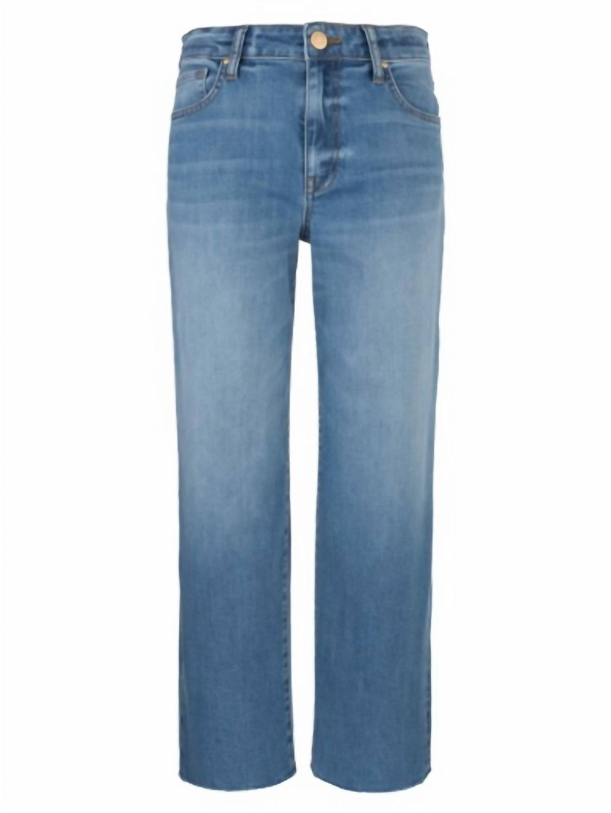 KUT FROM THE KLOTH Charlotte High Rise Wide Leg With Raw Hem Jeans in soaring wash - women's jeans - view 4