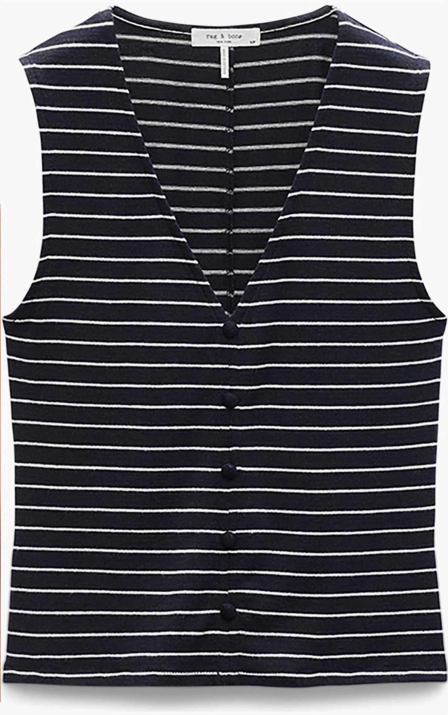 Rag & Bone - Striped Button Knit Blouse