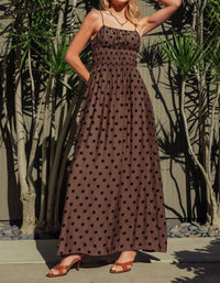 Urban Daizy - Polka Dot Smocked Maxi Dress