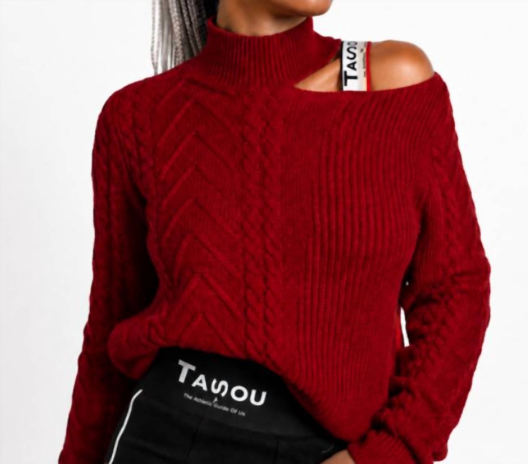The Athletic Side Of Us - Victorian Cut-out Shoulder Sweater – Ribbed Knit