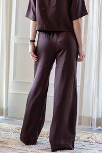 House of Dagmar Drawstring Pull-on Trousers in chocolate brown - women's pants - view 4