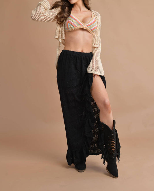 Bailey Rose - Ruffle Slit Skirt