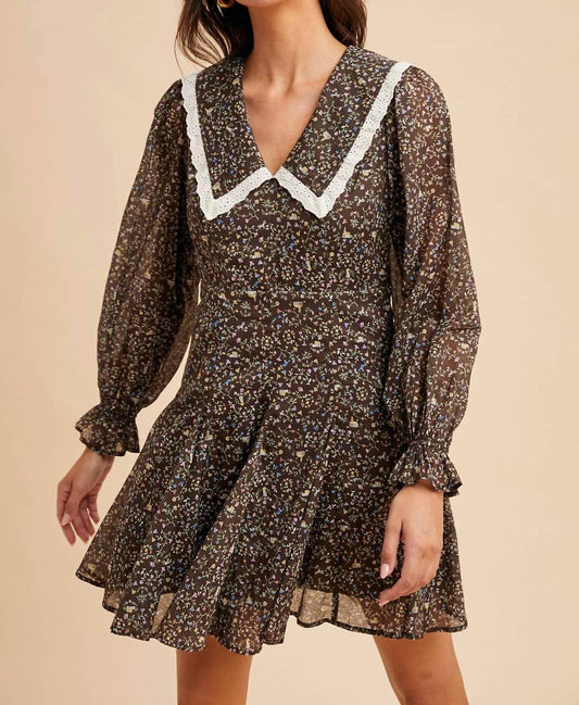 In-Loom - Peter Pan Collar Flared Mini Dress