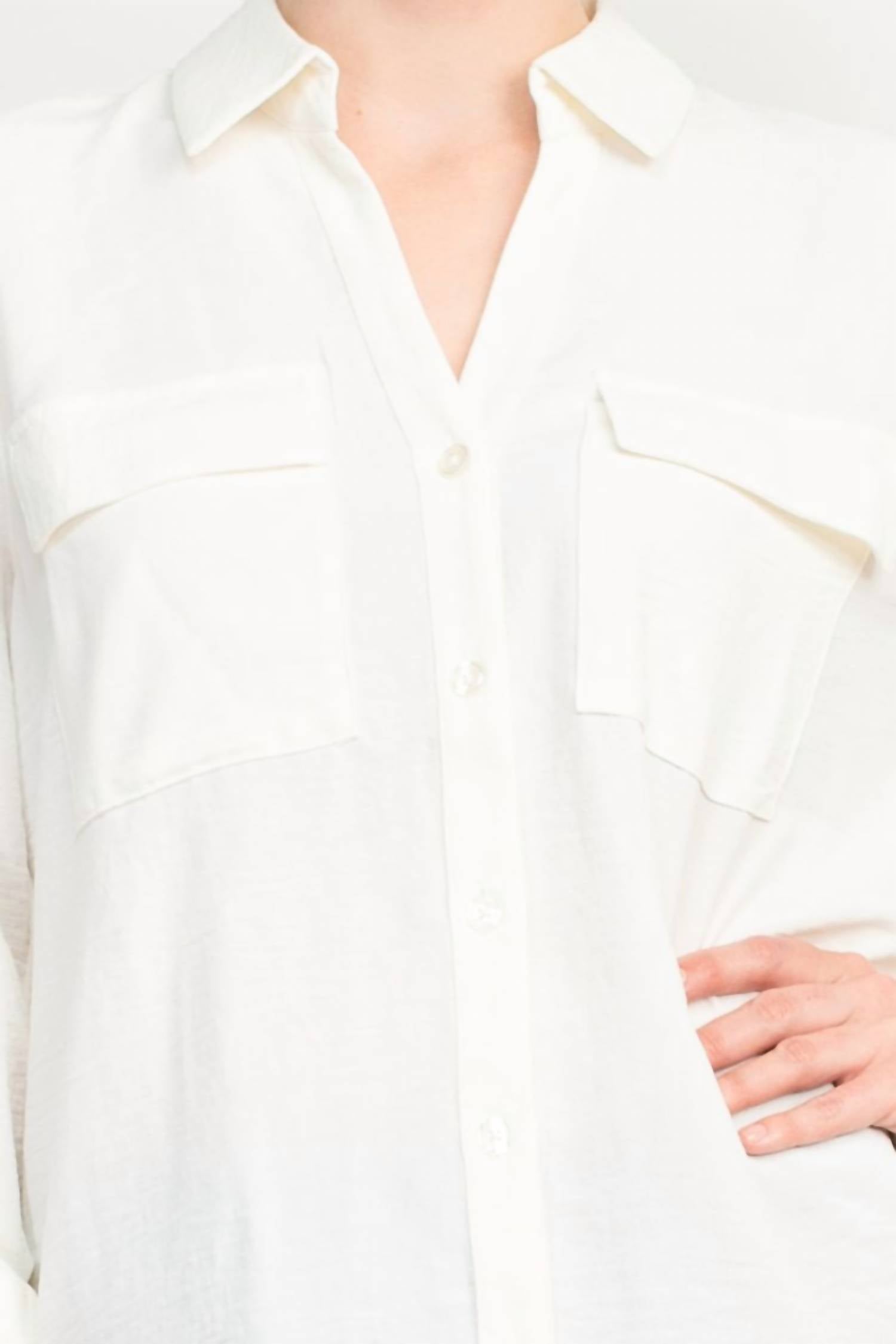 Zac & Rachel - Long Sleeve Solid Crepe Top