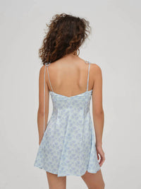 for Love & Lemons Adira Mini Dress in blue - women's dress - detail view