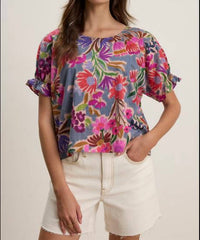 Velvet By Graham & Spencer - Delilah Printed Voile Top