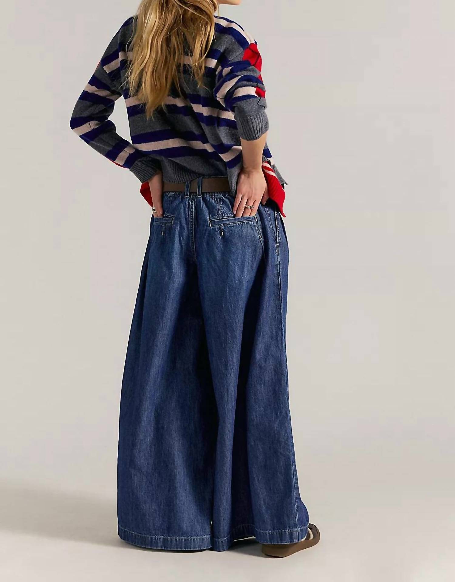 Free People Scout Wide Leg Jeans in deep indigo - women's jeans - alternate view