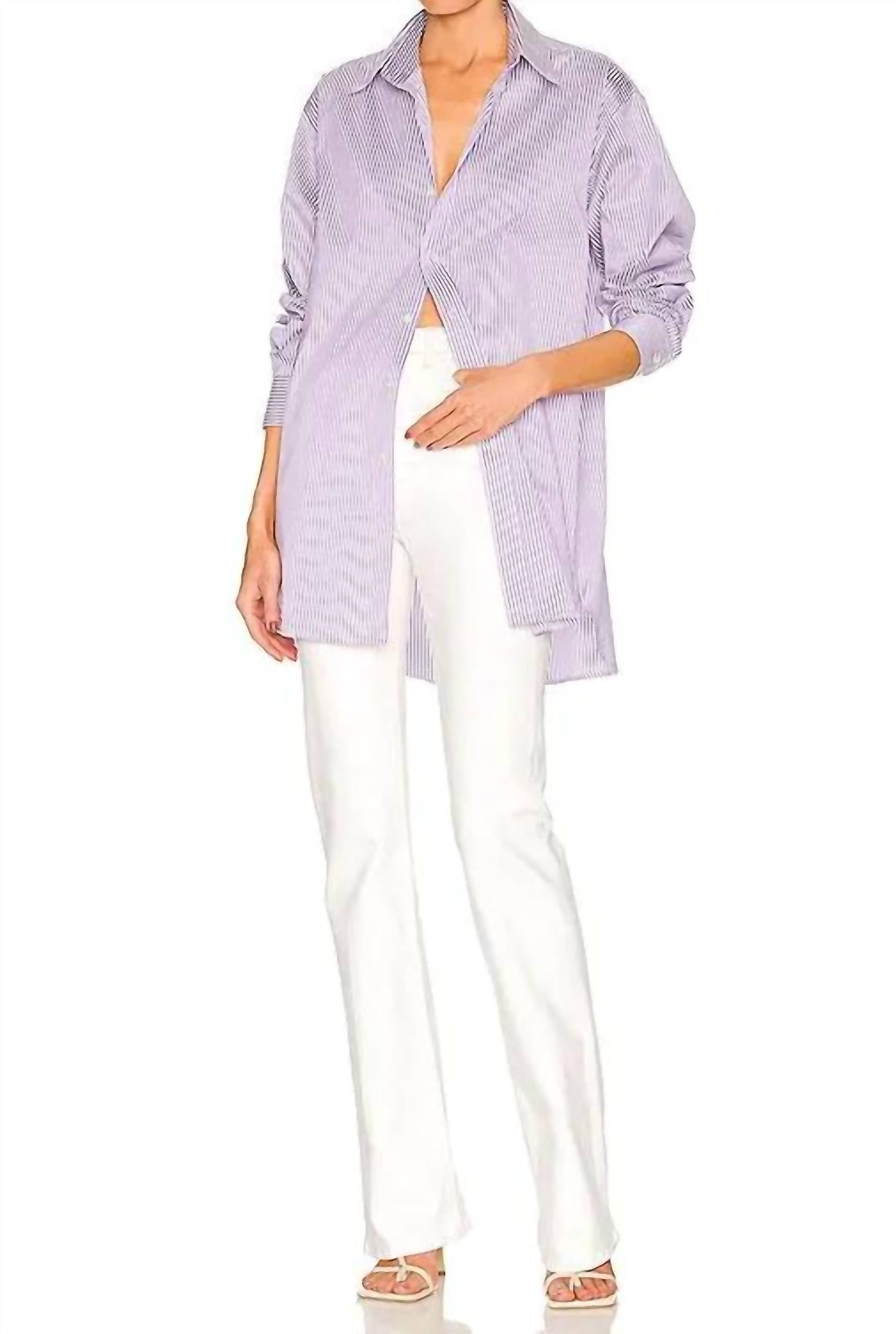 SPRWMN High Rise Micro Flare Pants in billie - women's pants - detail view
