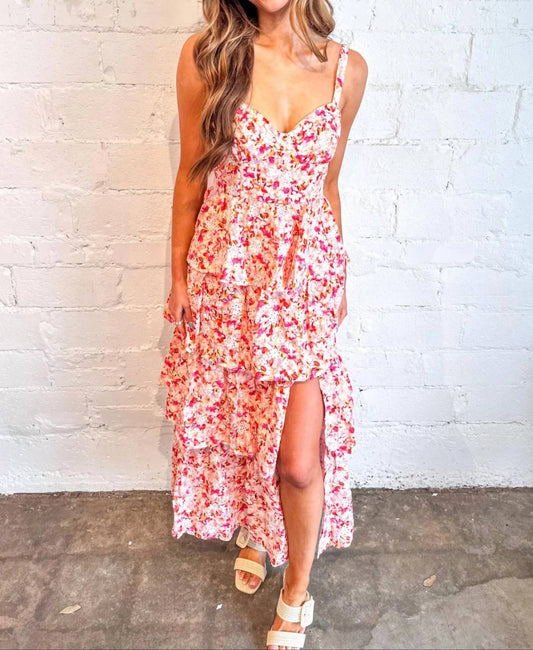 Astr - Midsummer Eyelet Tiered Maxi Dress