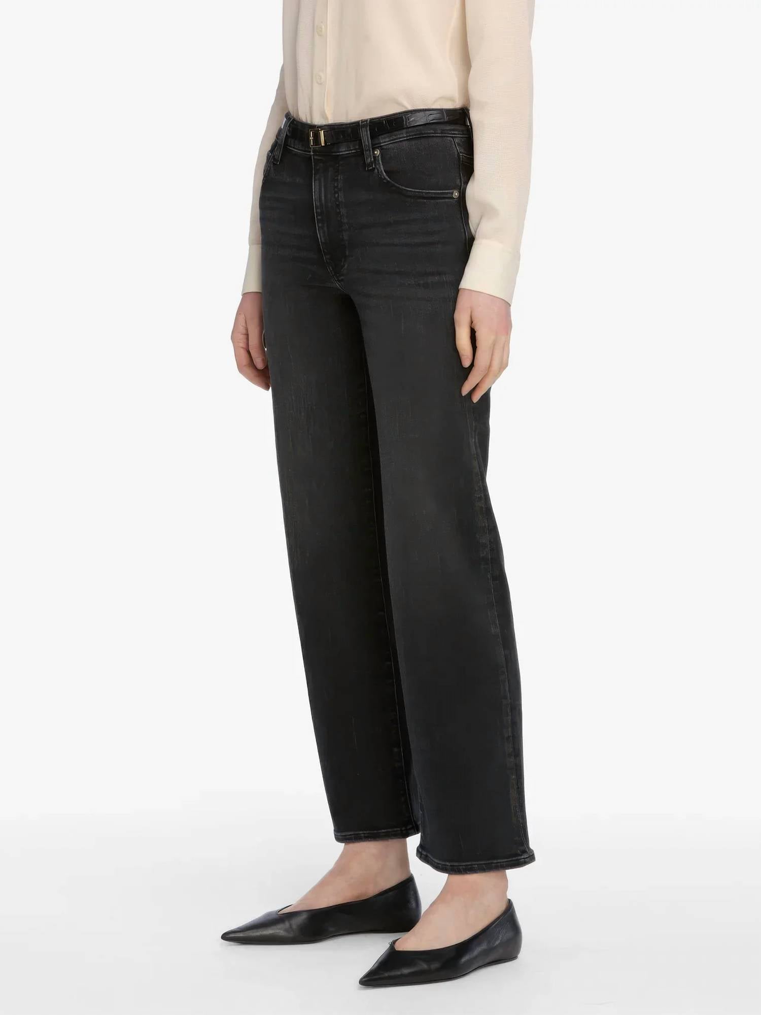 Frame - Mellow Mid Rise Slim Wide Leg Jeans
