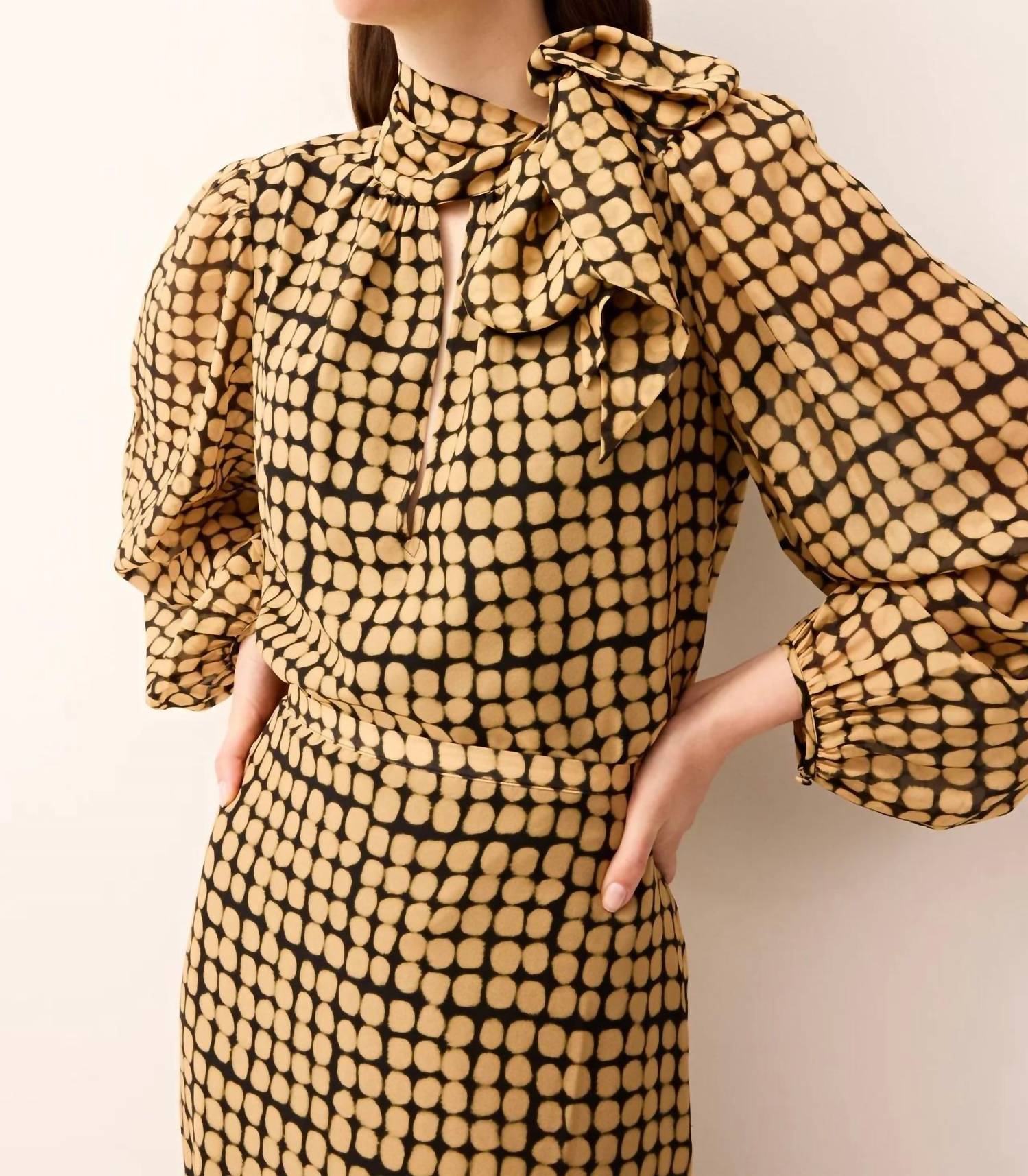 Marie Oliver VIVIANNE BLOUSE in dapple - women's blouse - detail view
