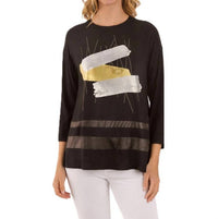 Lemon Grass - Abstract Three-quarter Sleeves Top
