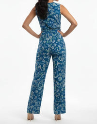 London Times - Floral Print Sleeveless Jumpsuit