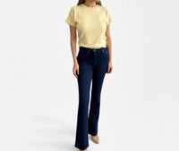 Bayeas Frayed Flare Jeans in deep water - women's jeans