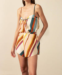 Adriana Degreas - Organic Stripes Top And Shorts Set