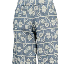 Ivy Jane Embroidered Wide Leg Pant in indigo - women's pants - detail view