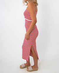 Hyfve - Showstopper Stripe Strapless Knit Midi Dress