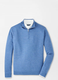 PETER MILLAR Keene Quarter Zip Sweater in lunar blue - men's sweater - alternate view
