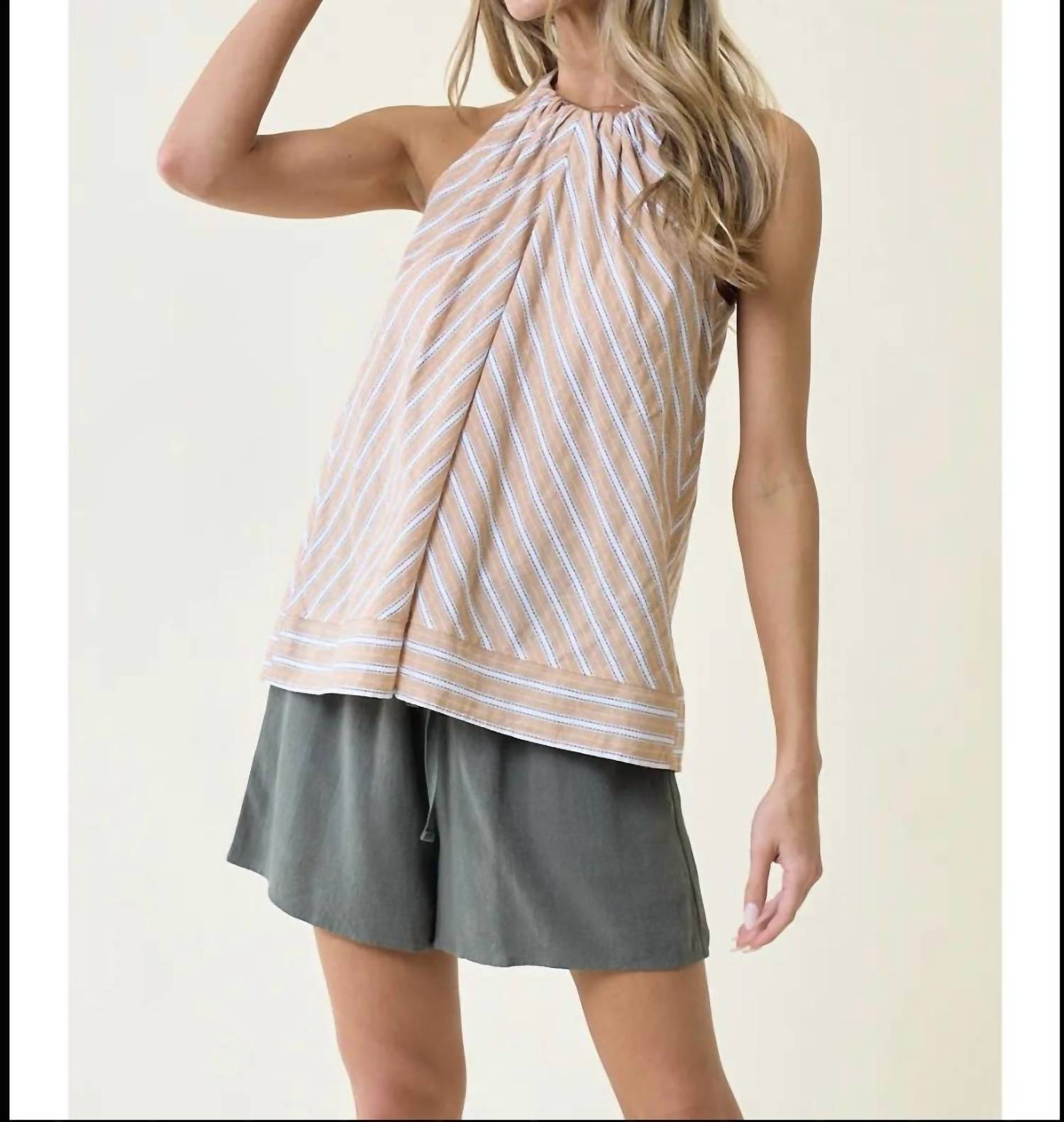 Doe And Rae - Sleeveless Chevron Top