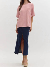 Entro - Wave Textured Short Sleeve Top