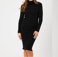 Angel Apparel - Long Sleeve Cowl Neck Dress
