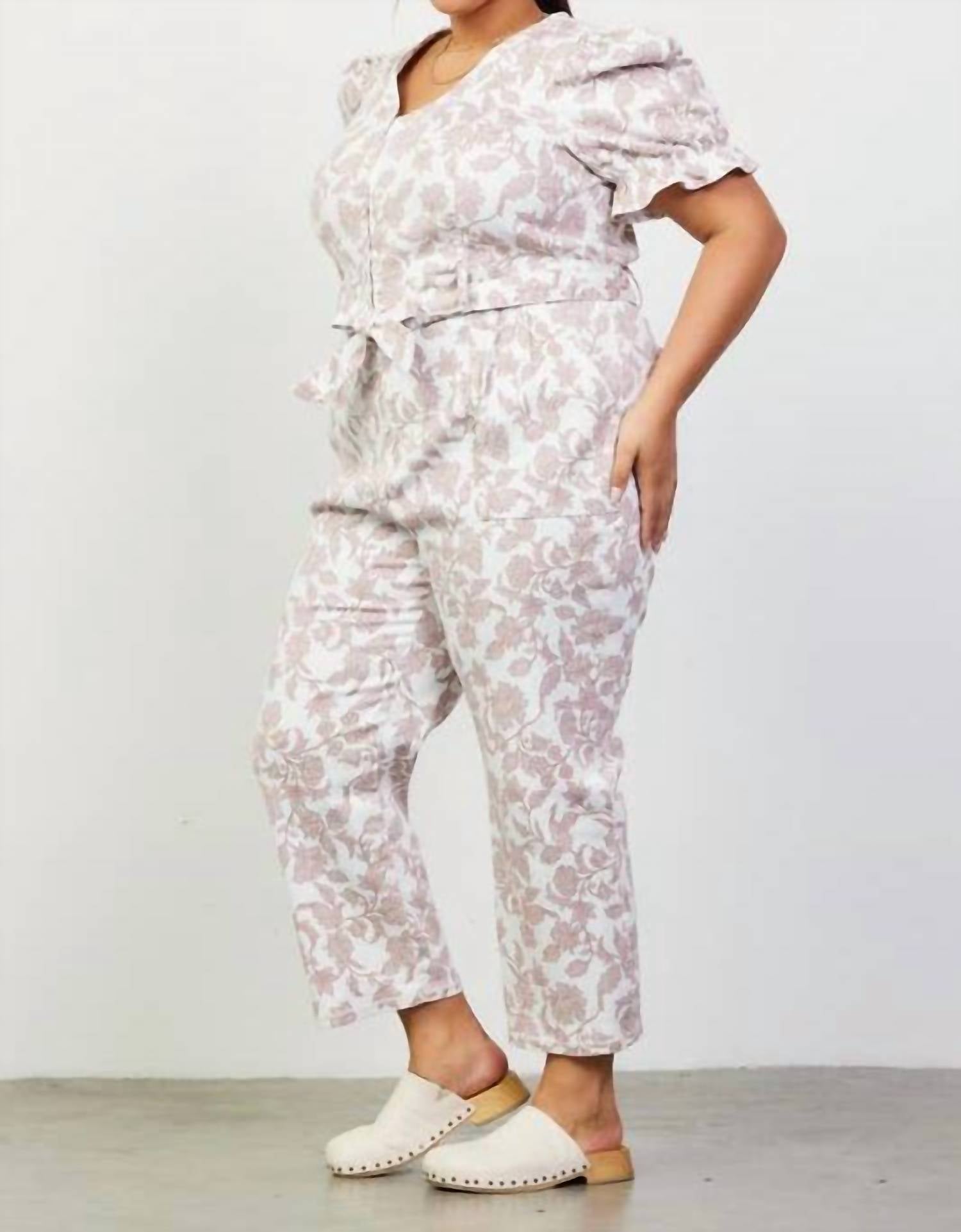 Skies Are Blue - Printed Cotton Twill Jumpsuit