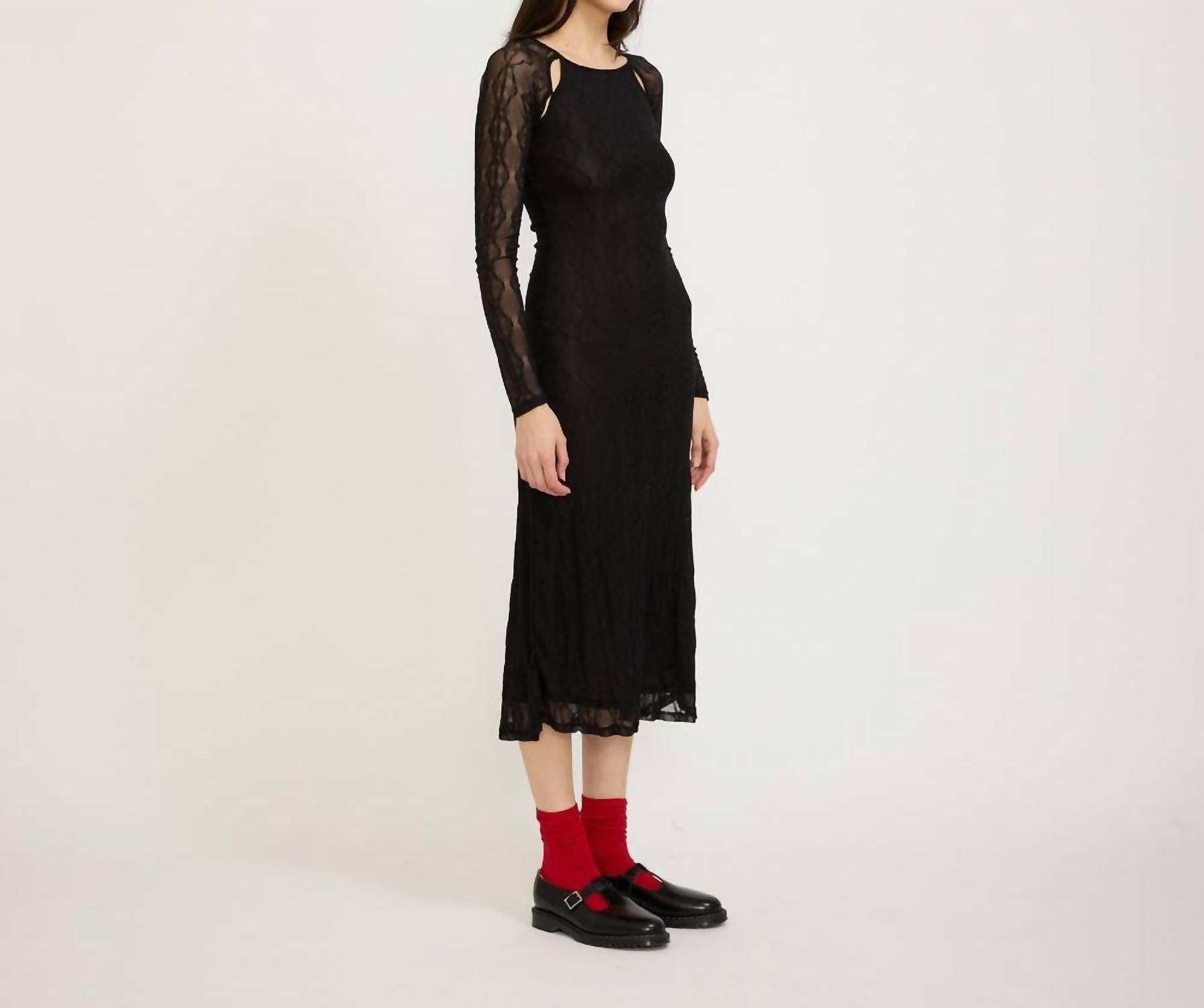 Find Me Now - Women's Mariposa Long Sleeve Keyhole Dress
