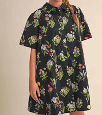 &Merci - Short Sleeve Button Down Mini Dress