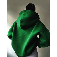 Lily Clothing Slouchy Hooded Sweatshirt - Plus in green - women's top - detail view