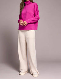 Tribal - Tierney Techno Lux Drop Shoulder Funnel Neck Knit Top