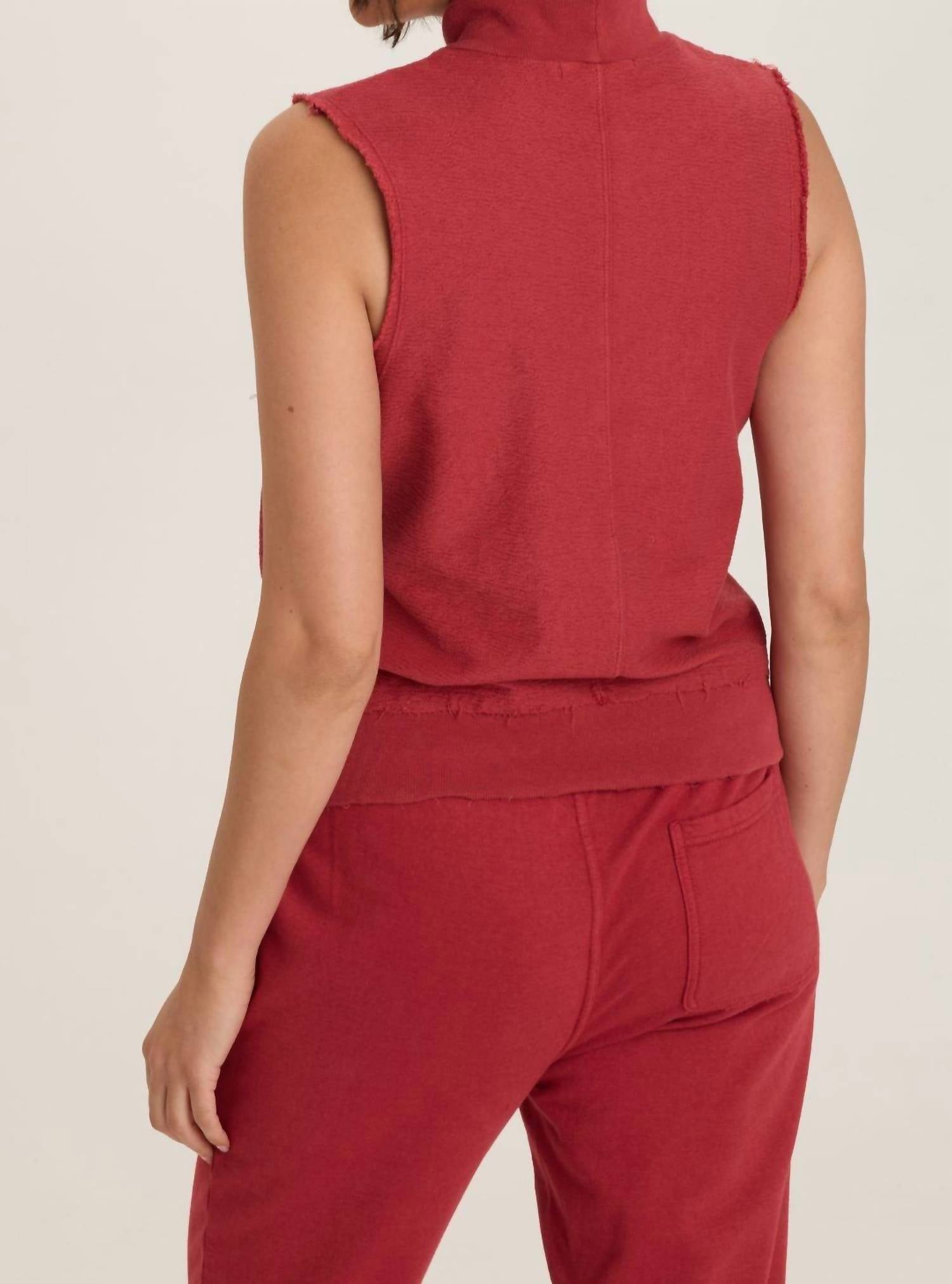 Wearables - Corundum Isolde Mock Neck Crepe Knit Tank Top