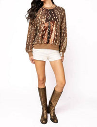 Queen Of Sparkles - Deer Print Sweatshirt