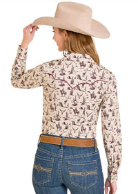 Rock & Roll Cowgirl - Wild West Print Western Shirt