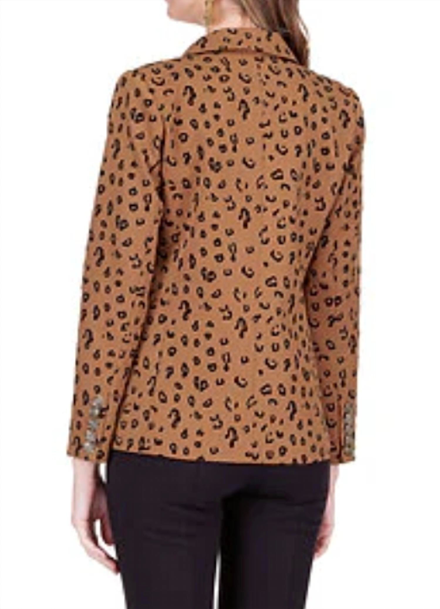 Jade Winnie Blazer in brown leopard - women's jacket - alternate view