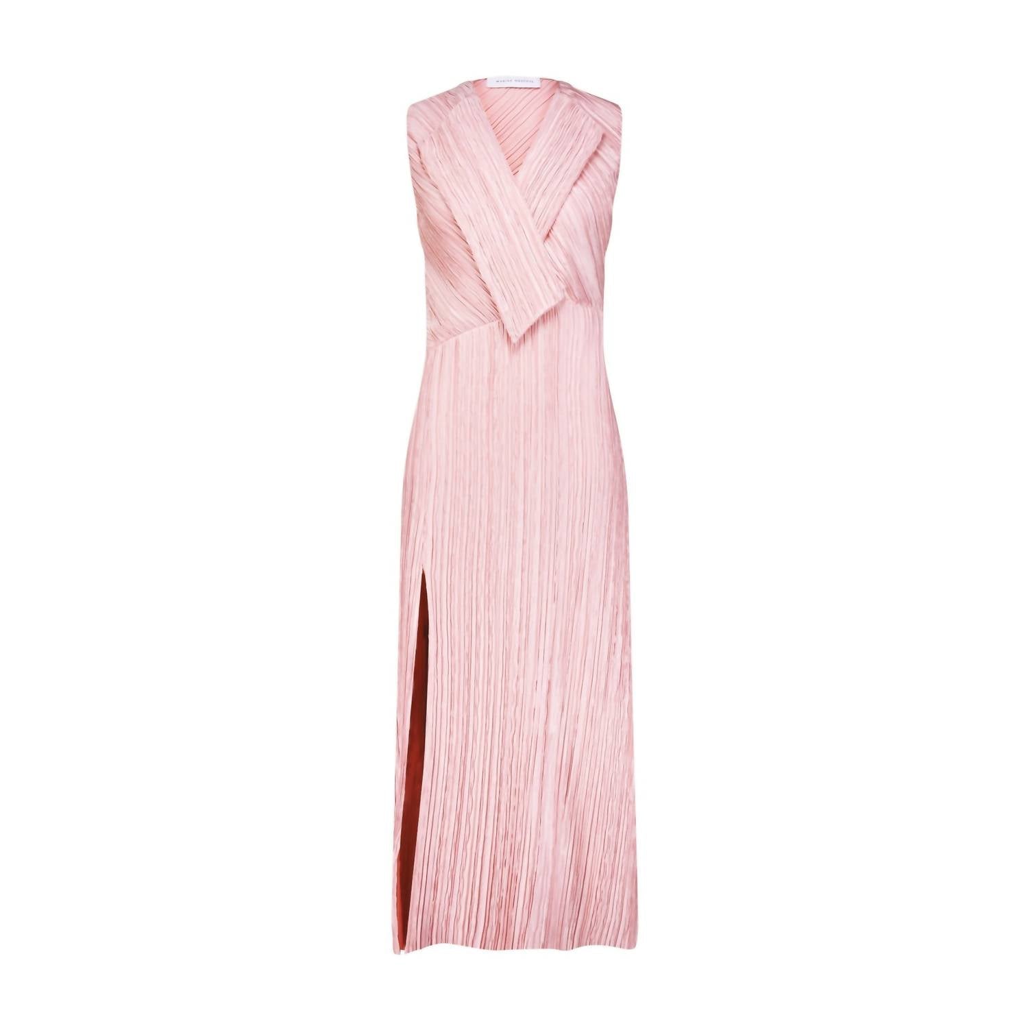 Marina Moscone - V-neck Foldover Long Dress
