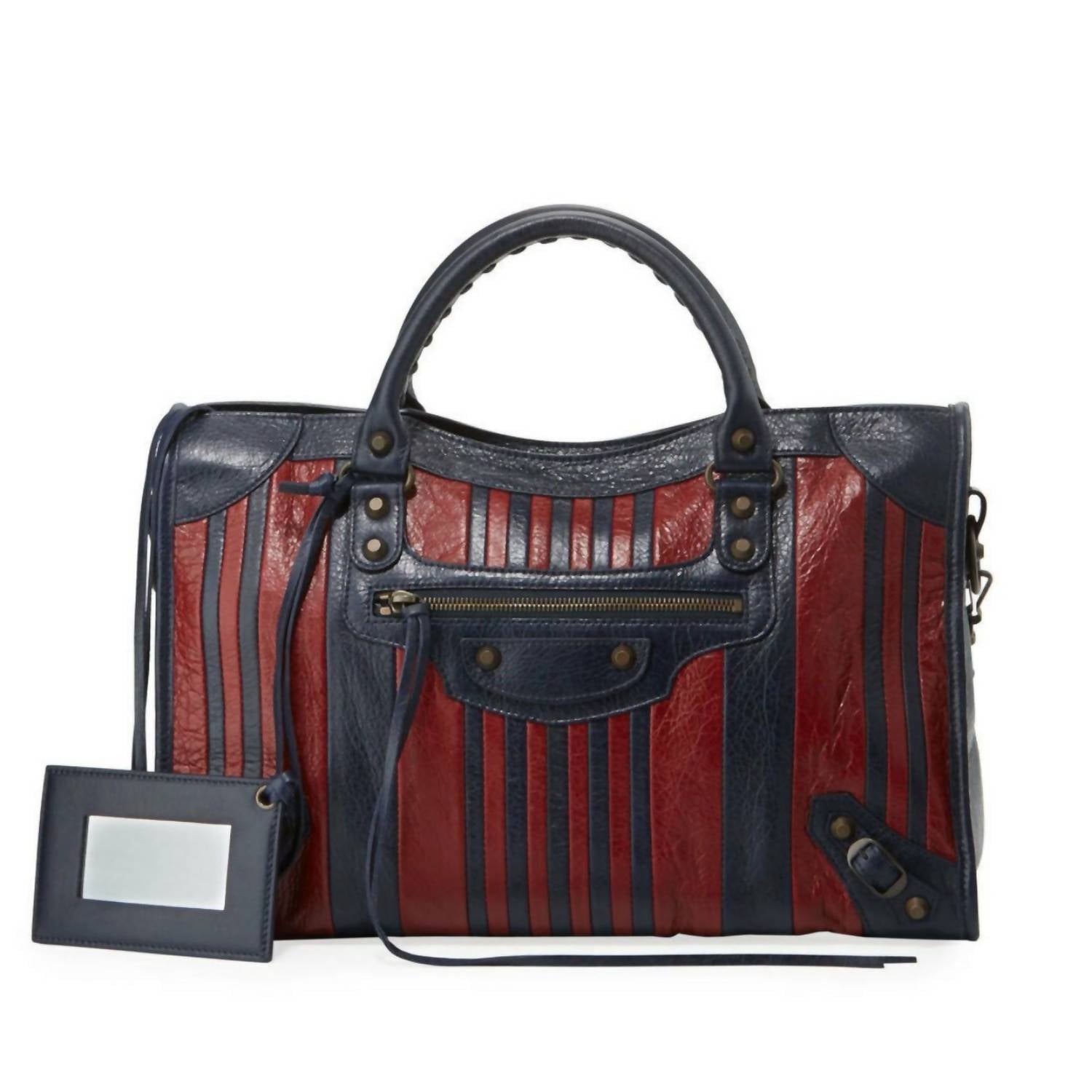 Balenciaga - Women's Classic City Marine Stripe Small Satchel Bag