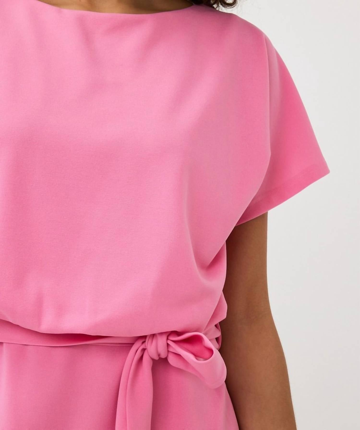 ESQUALO Sasa Short Sleeve Batwing Dress in rose - women's dress - detail view