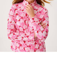 Lilly Pulitzer Skipper Popover Half Zip Pullover in coconut dear heart - women's top - alternate view
