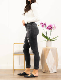 Vervet By Flying Monkey - Hustler Camo Print Cuffed Ankle Skinny Jeans