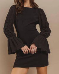 Ces Femme - Tiana Tiered Bell Sleeve Mini Dress