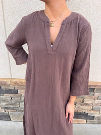 Bobi - Raw Edge Caftan Dress